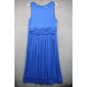 Soft Surroundings Blue Sleeveless Maxi Dress-Size Medium-Ruched Waist